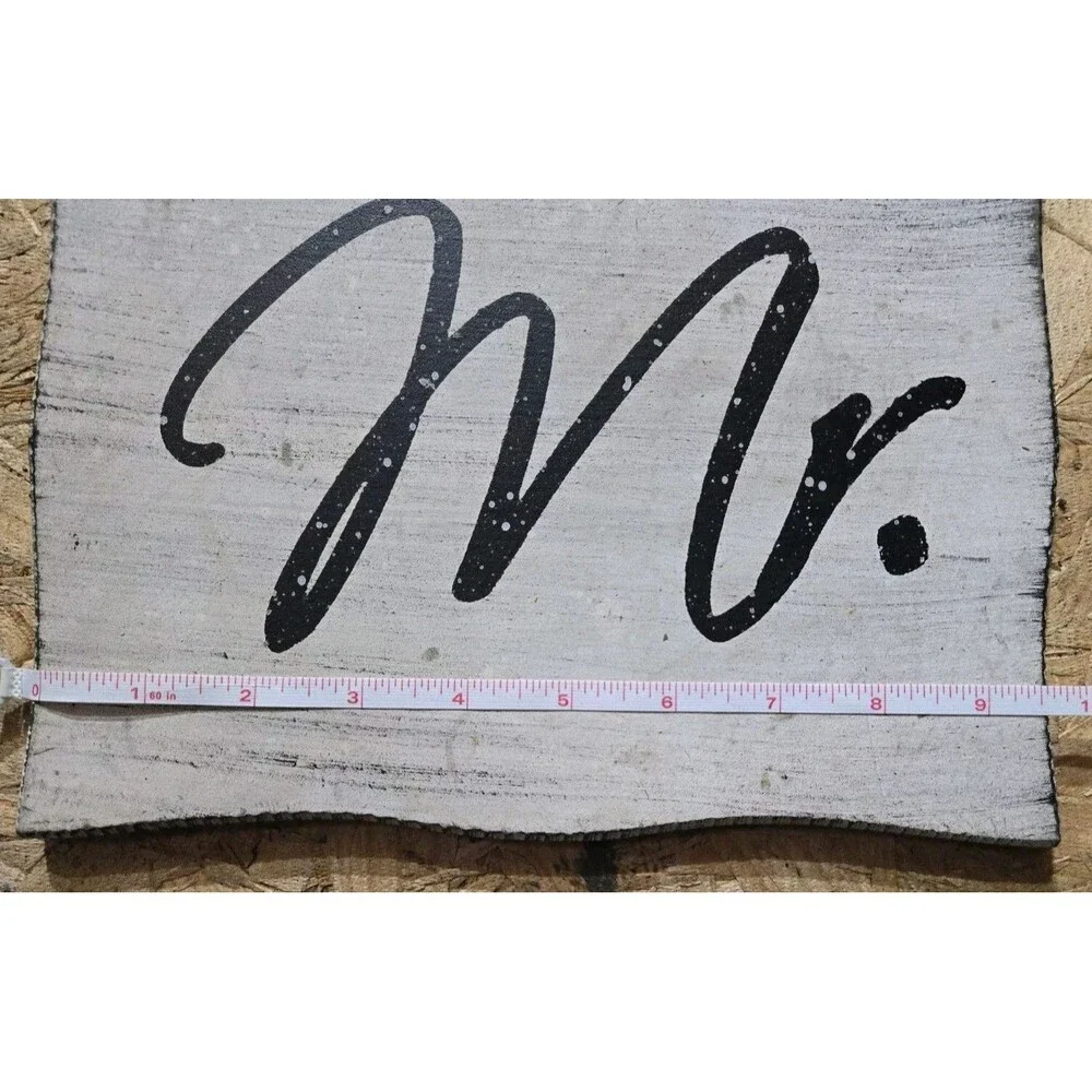 Wooden Mr And Mrs Signs For Chairs Wedding Photo Prop 8 X 10 Each Black & White